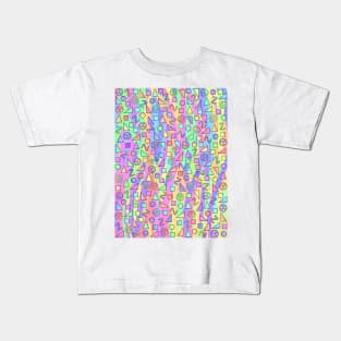 Trippy Retro Geometric - Peace Sign Art Kids T-Shirt